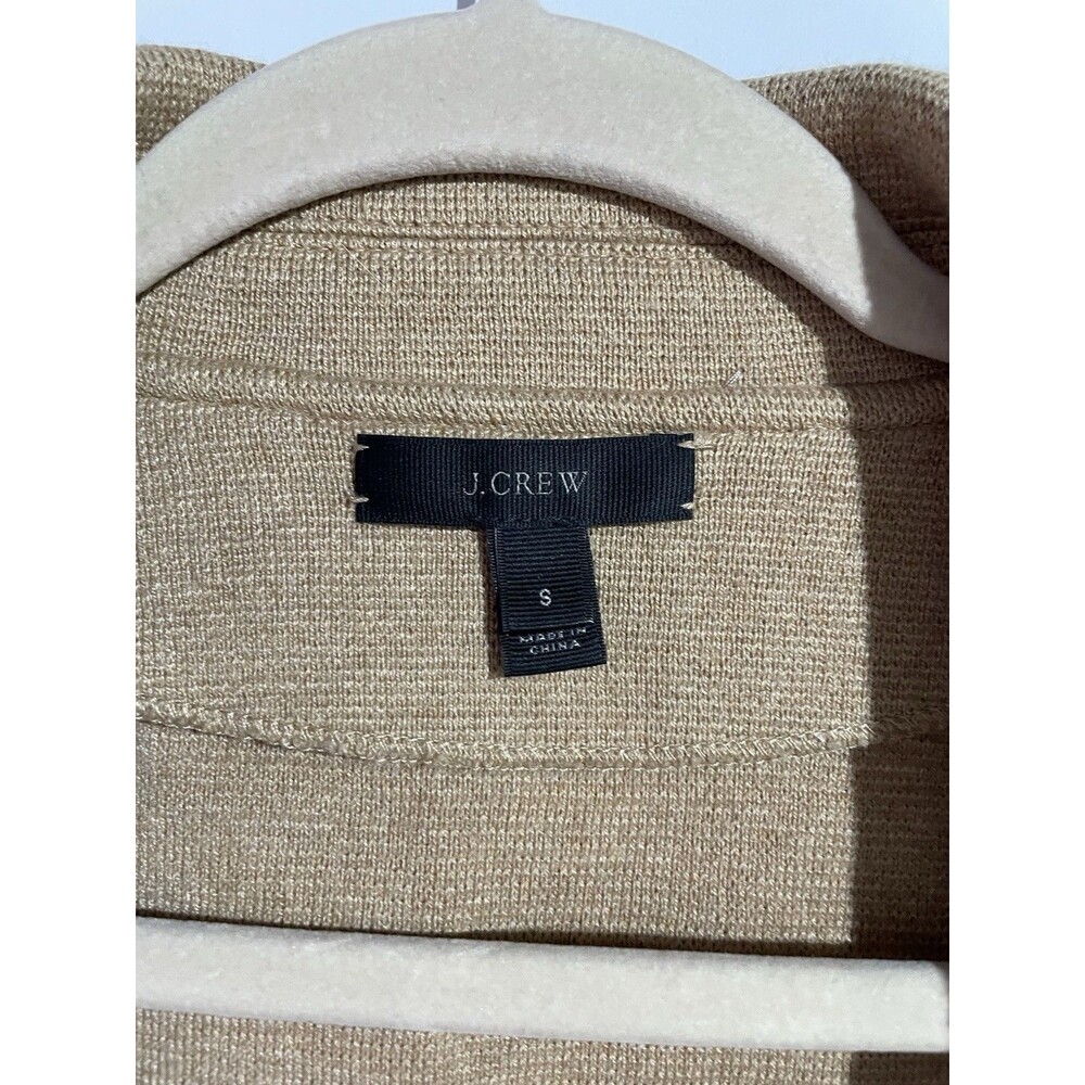 J Crew Sweater Blazer S Tan Merino Cotton Schoolboy Cardigan Preppy Academia - Picture 3 of 8
